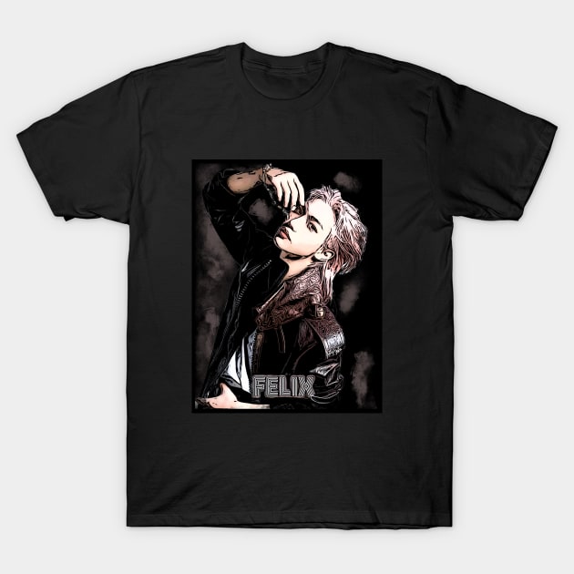 K-pop Stray Kids Felix Fan Art T-Shirt by ArtFulArts